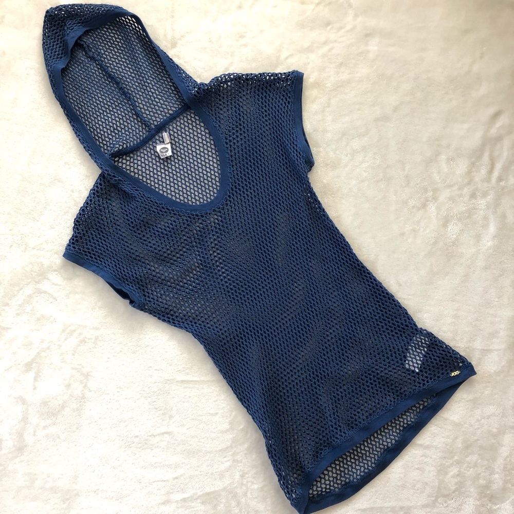 {Roxy} Fishnet Top with Hoodie